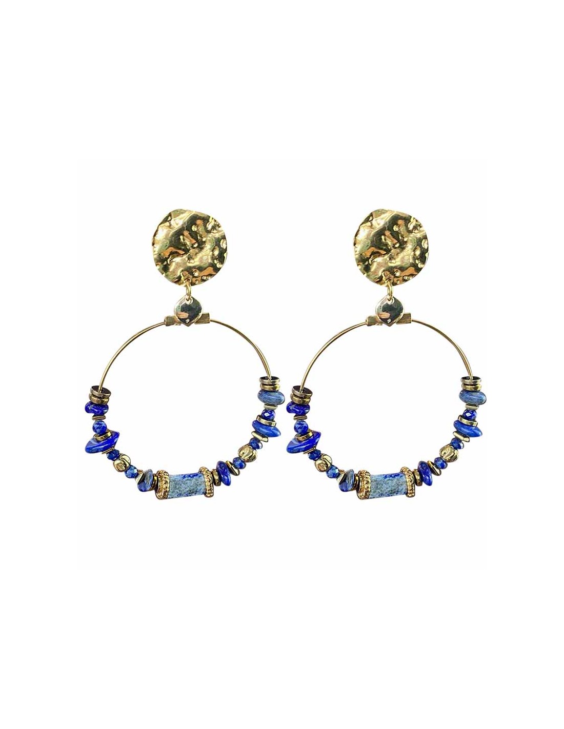 Boucles D'oreilles à Clips Longues Avec Perles Roses Et Noires - Artisanales - Style Pendantes