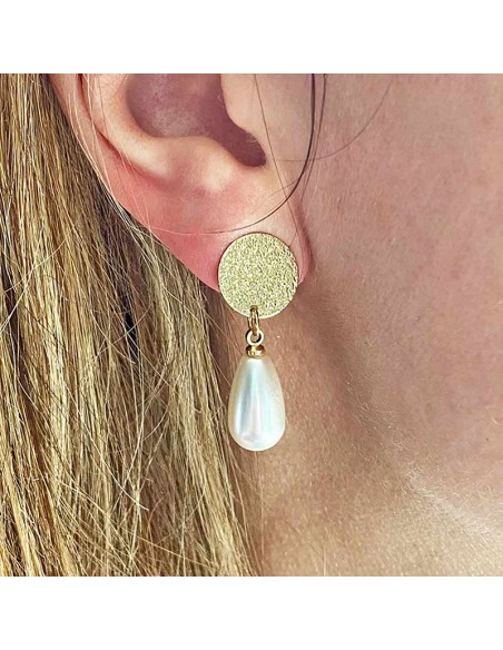 Boucles d'oreilles à clips gouttes blanches, noires , bleues