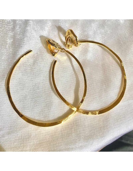 Boucles d'oreilles clips créoles fines