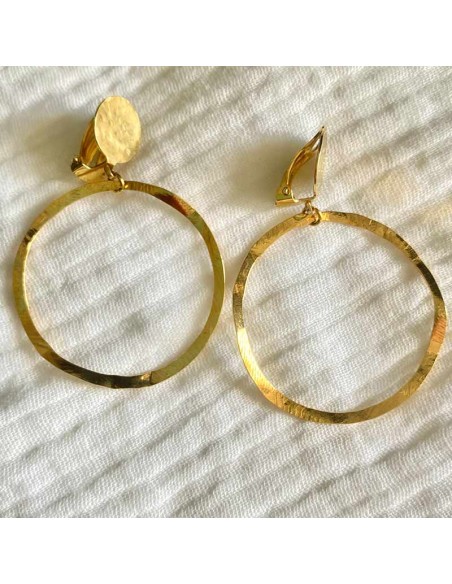 Boucles d'oreilles à clips créole Wild