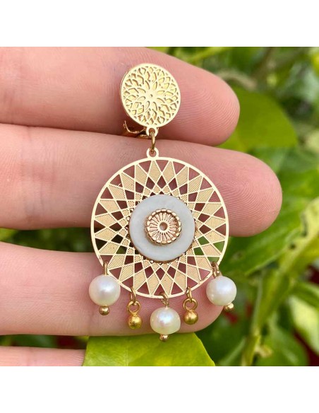 Boucles d'oreilles clips dorée Mona Lisa