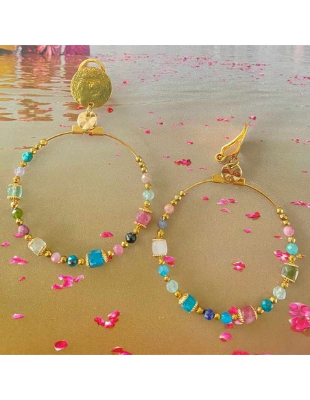 Boucles d'oreilles clips créoles Gatsby