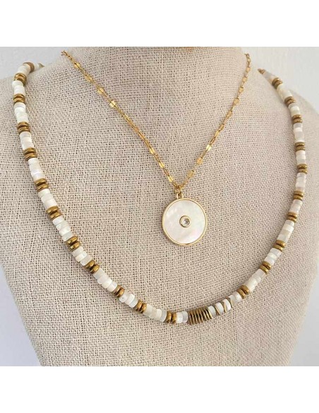 Collier Nacre Heishi