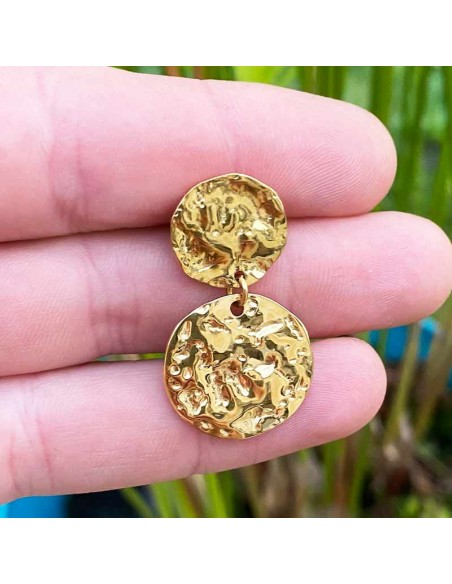 Boucle d'oreille Eurydice martelée