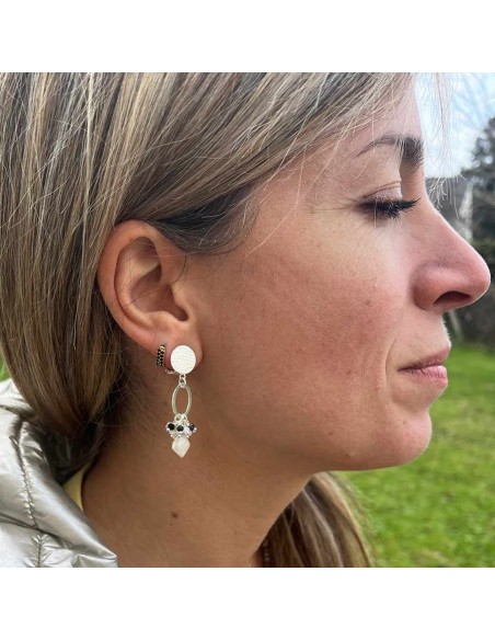 Boucle d'oreille clip Sonate  argent 925