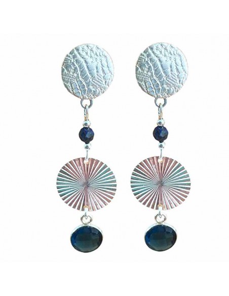 Boucles d'oreilles clips pendante argent 925 Sunrise