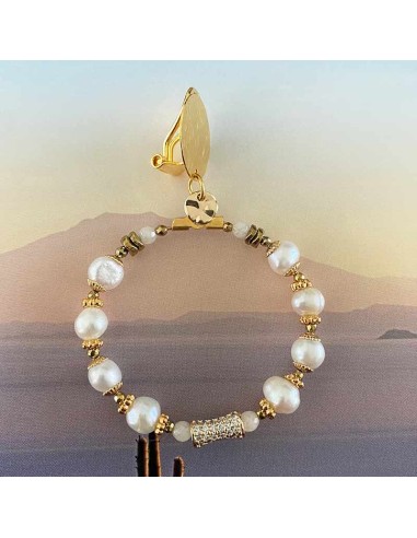 Boucle d'oreille à clip Perle d'eau...