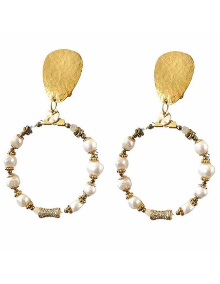 Boucle d'oreille à clip Perle d'eau douce Hermine