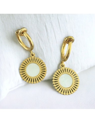 Boucles d'oreilles à clips Plaqué Or Nacre 2