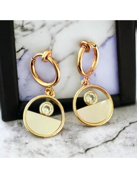 Boucles d'oreilles à clips Plaqué Or Nacre