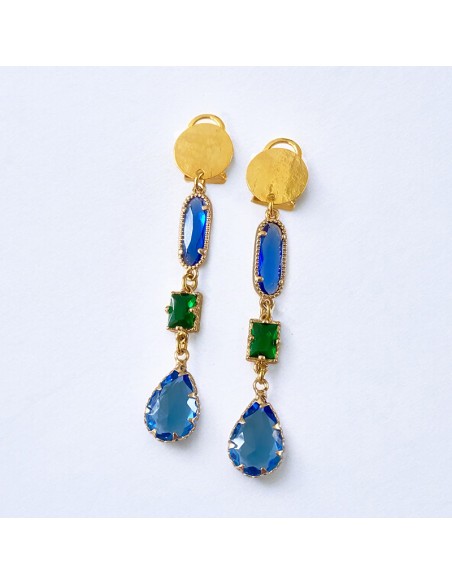 Boucles d'oreilles clips pendantes Mazarine