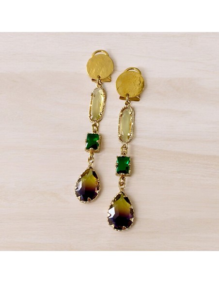 Boucles d'oreilles clips pendantes Mazarine