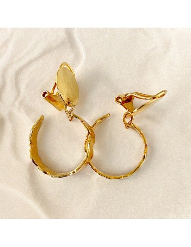 Boucles d'oreilles clips anneau martelé Sicile 2