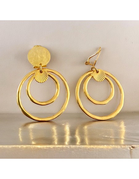 Boucles d'oreilles à clips plaqué or Agrippine