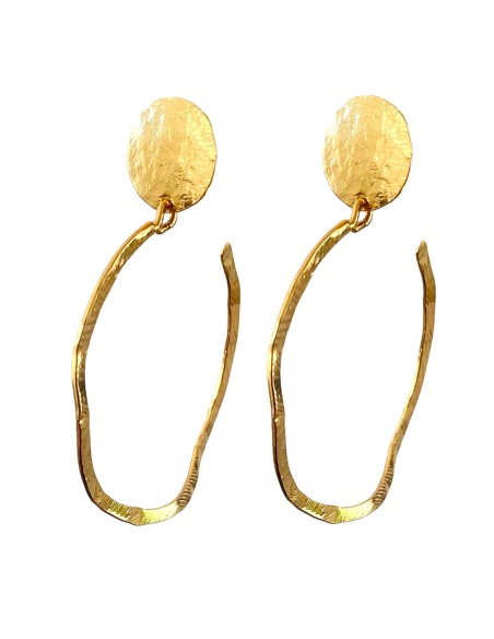 Boucle d'oreilles clips créole fine plaqué or