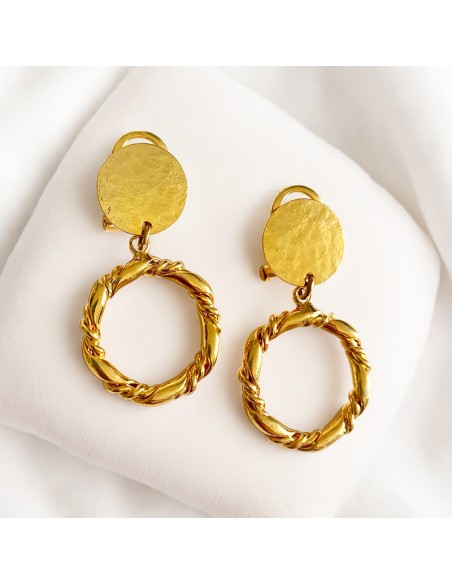 Boucles d'oreilles clips plaqué or  Loulou