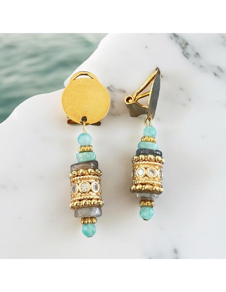 Boucles d'oreilles à clips Rhodes